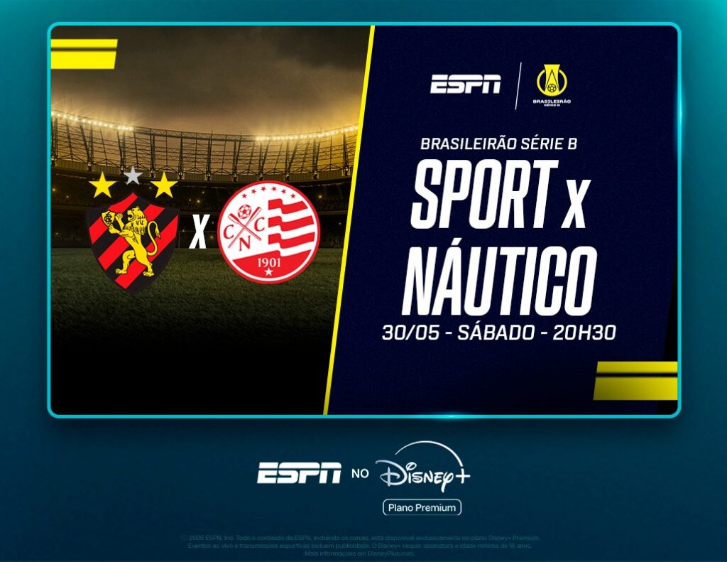 A 11ª rodada da Série B do Campeonato Brasileiro terá dois dos principais clássicos regionais do país em destaque de exibição na ESPN e no Disney+ através do Plano Premium. No sábado (30), Náutico x Sport e Atlético Goianiense x Goiás movimentam a disputa na tabela e terão cobertura especial da emissora, incluindo equipe in loco nas duas partidas.